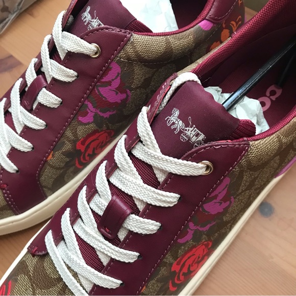 🌺 Coach Clip Low Top Sneaker In Signature Canvas With Floral Print - Picture 6 of 11
